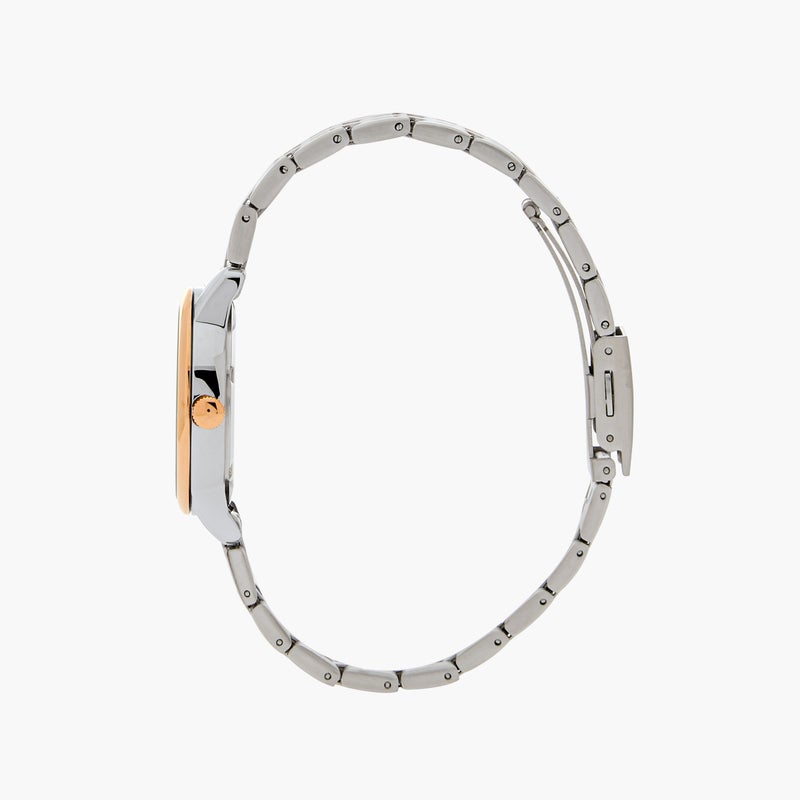 OMAX ساعة أومكس النسائية الذهبية والفضية التناظرية - Image 2